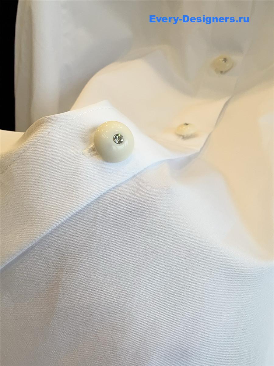 Va1e*ntin0 white puffed sleeve button-up shirt