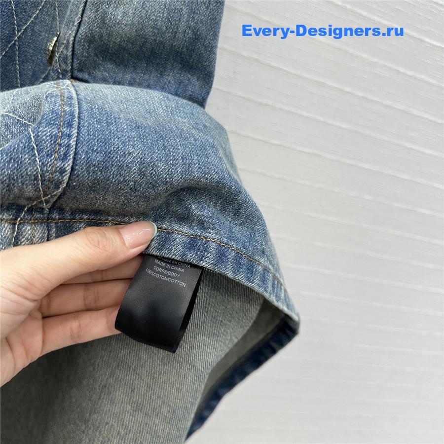 BALMAIN Embroidered Denim Mini Dress