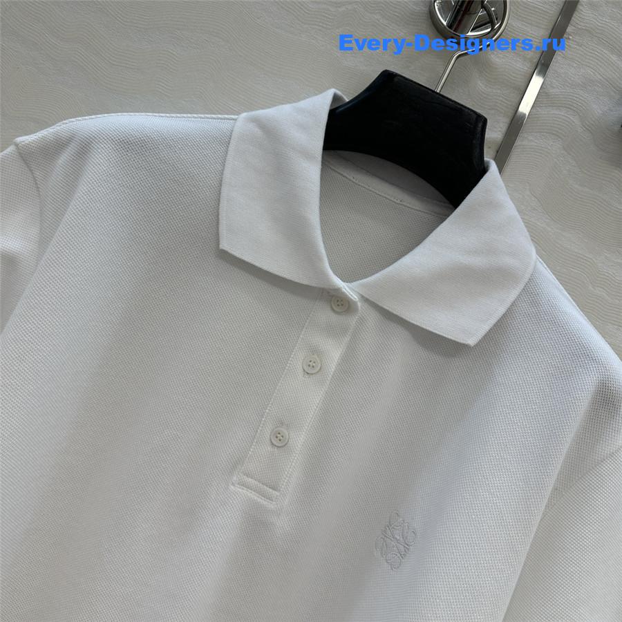 L0ew* white cotton polo shirt