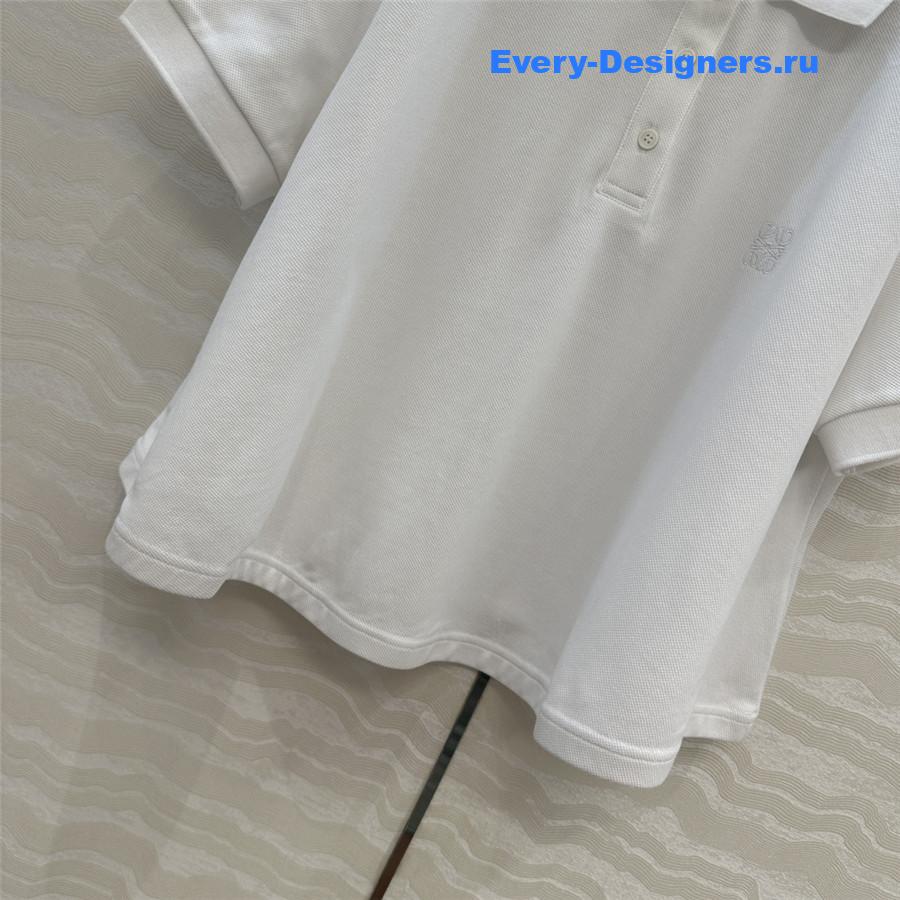 L0ew* white cotton polo shirt