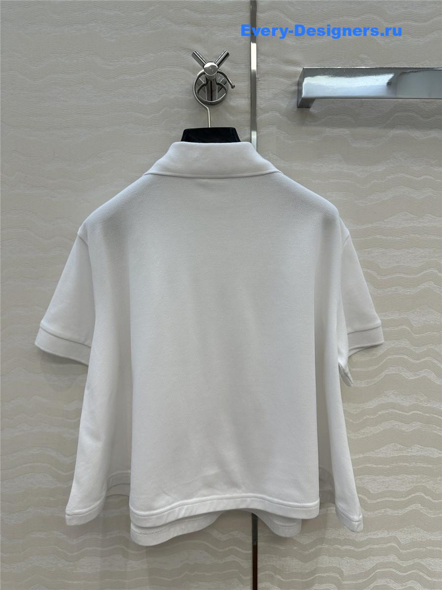 L0ew* white cotton polo shirt