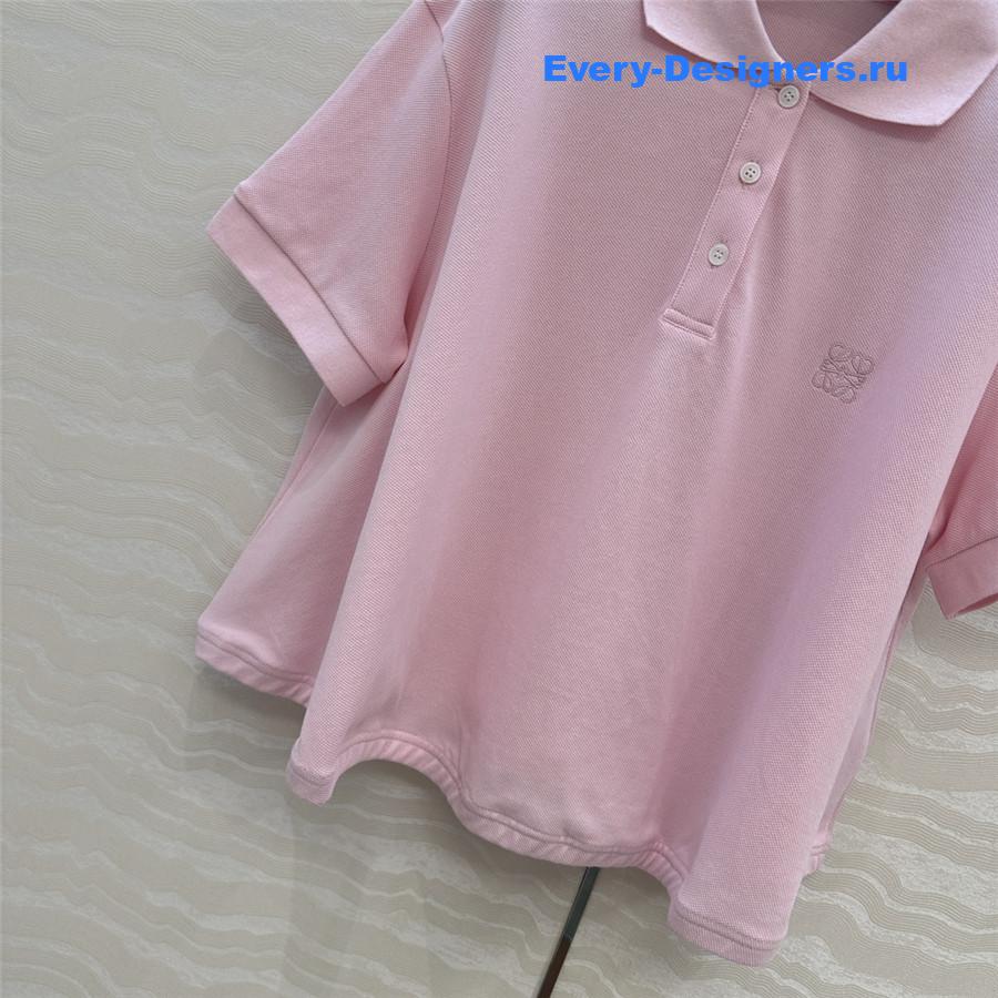 L0ew* pink cotton polo shirt