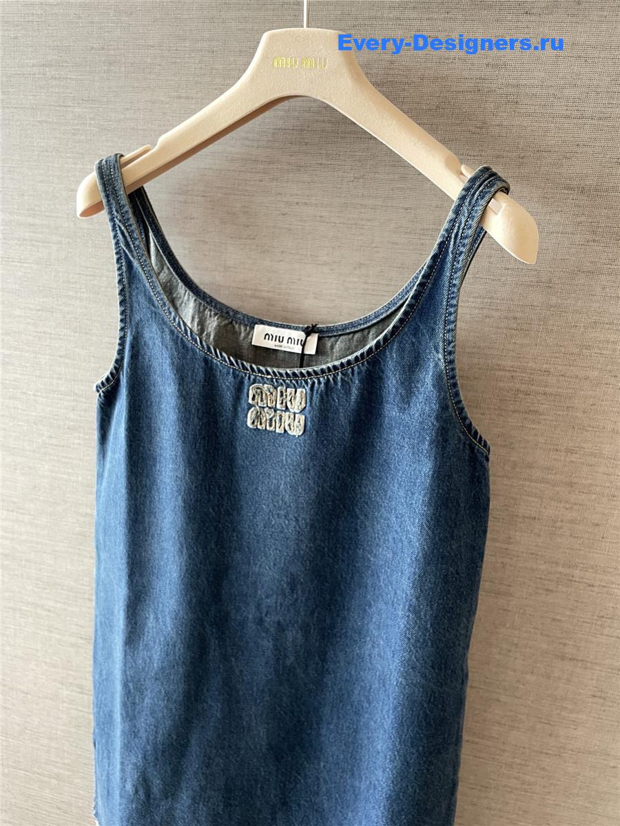 Miu Miu Navy Denim Mini-Dress