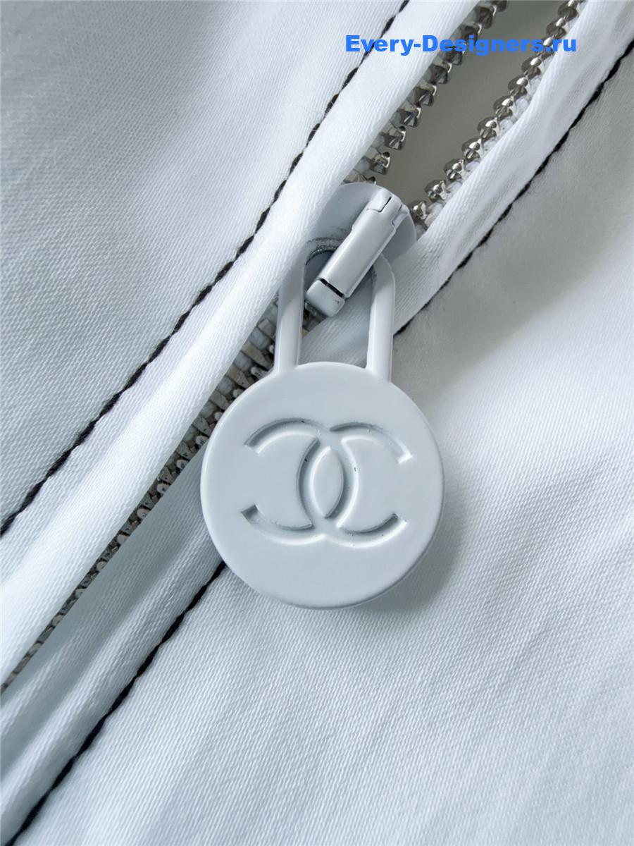 Ch**el white ribbon bow jacket