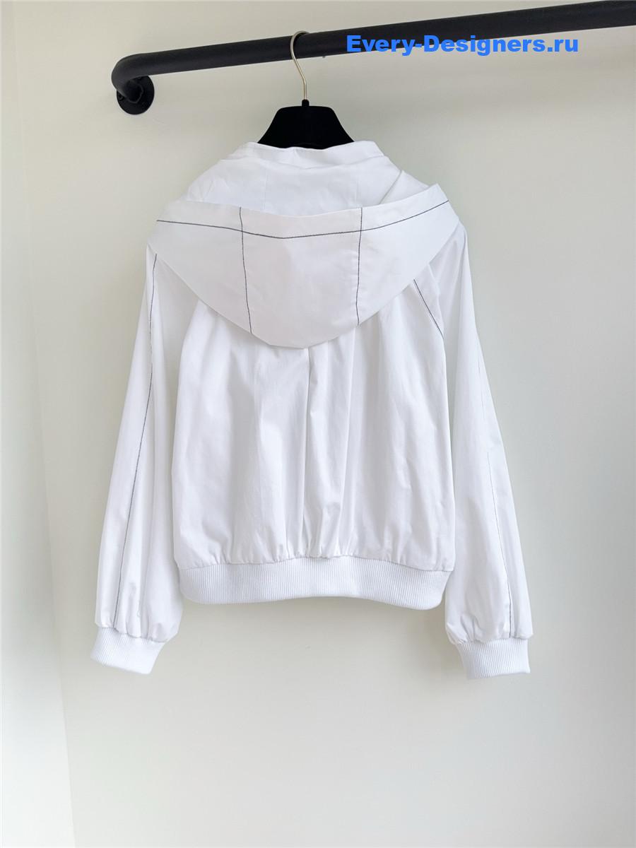 Ch**el white ribbon bow jacket