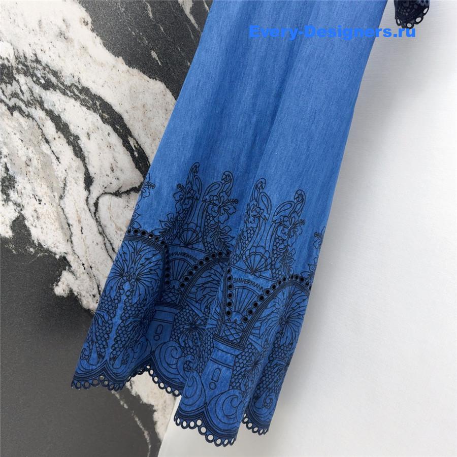 Zimm Coco Embroidered Denim Dress