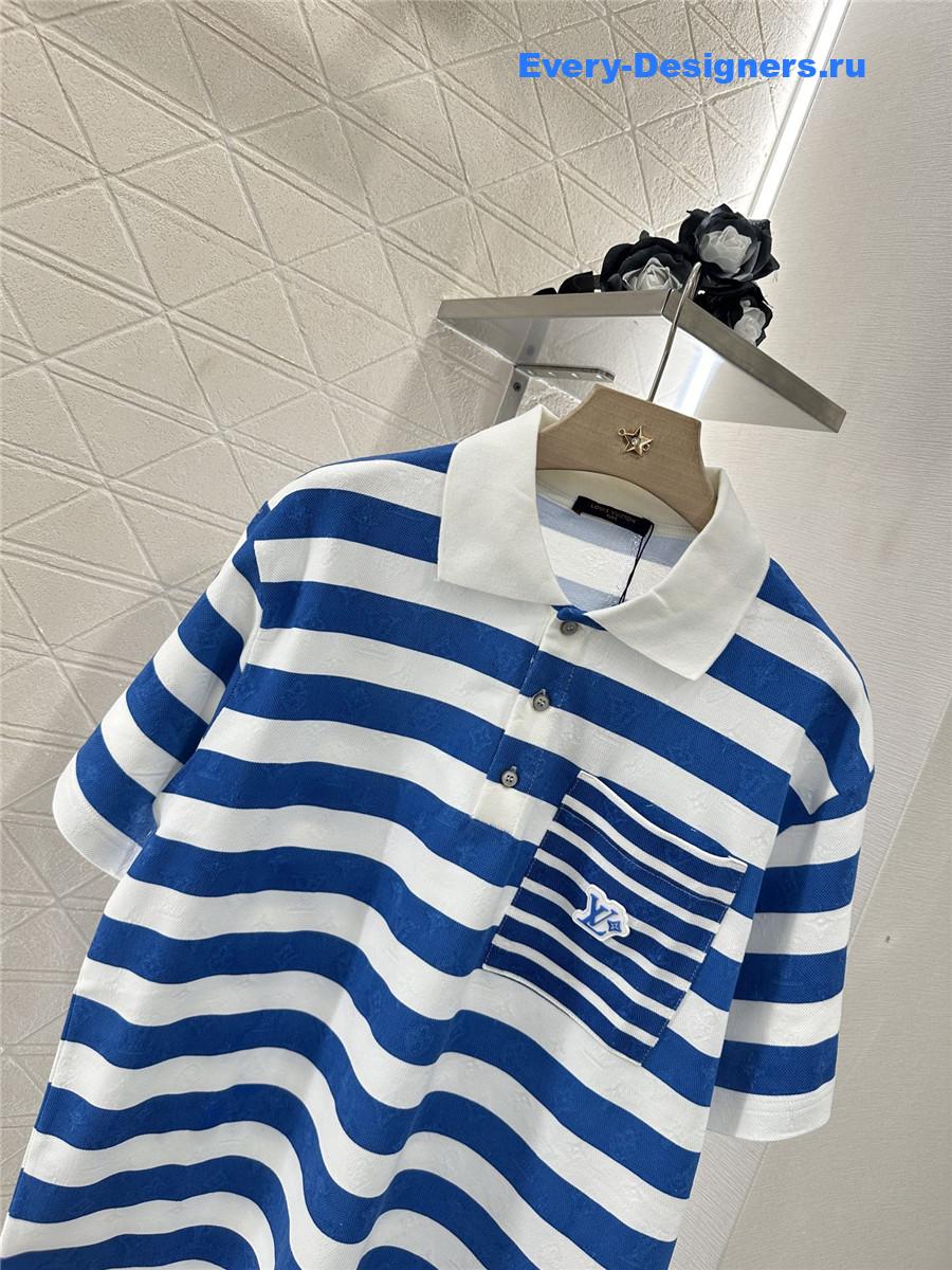 l0vis Vvtt0n monogram striped polo shirt