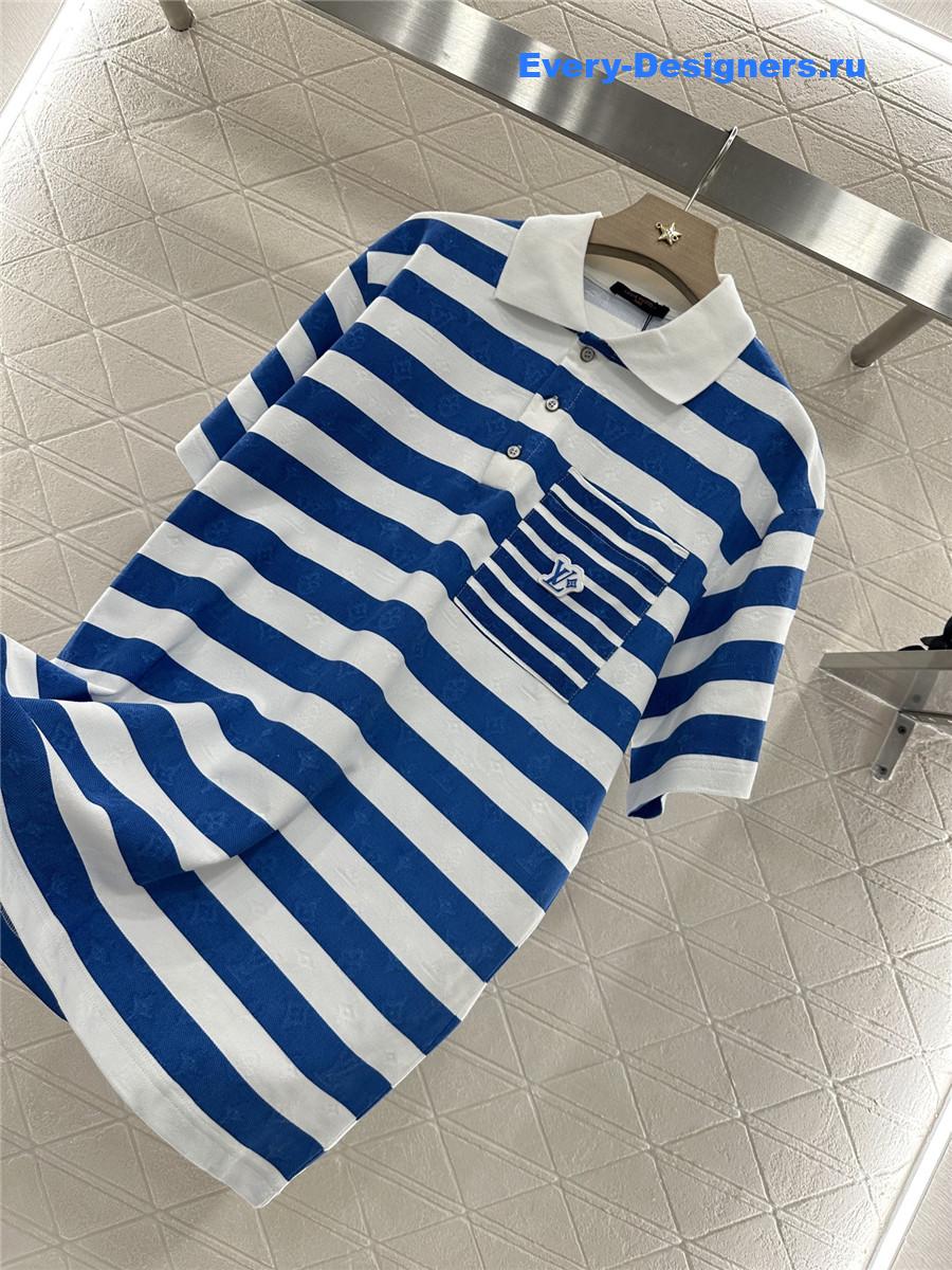 l0vis Vvtt0n monogram striped polo shirt