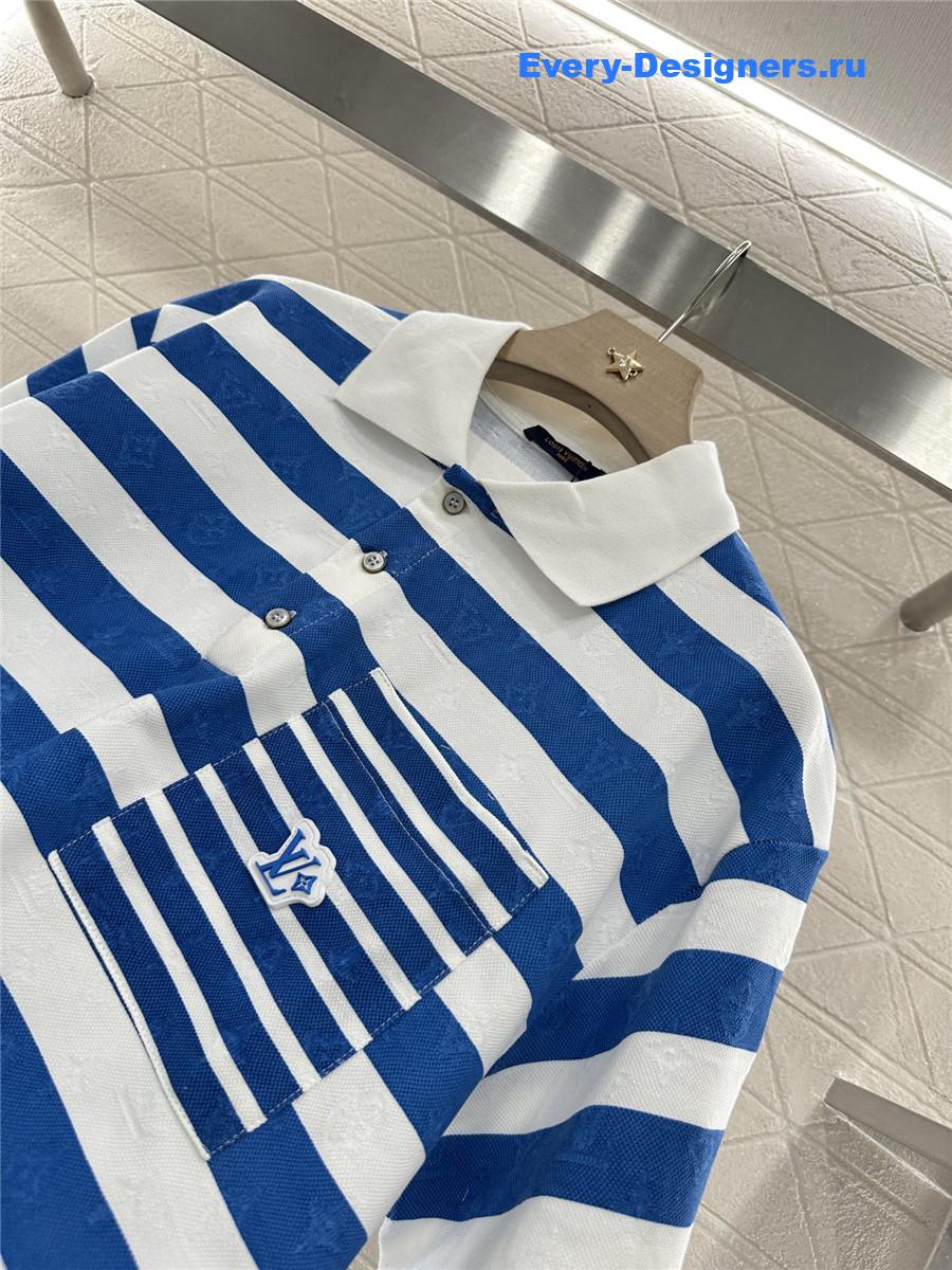 l0vis Vvtt0n monogram striped polo shirt