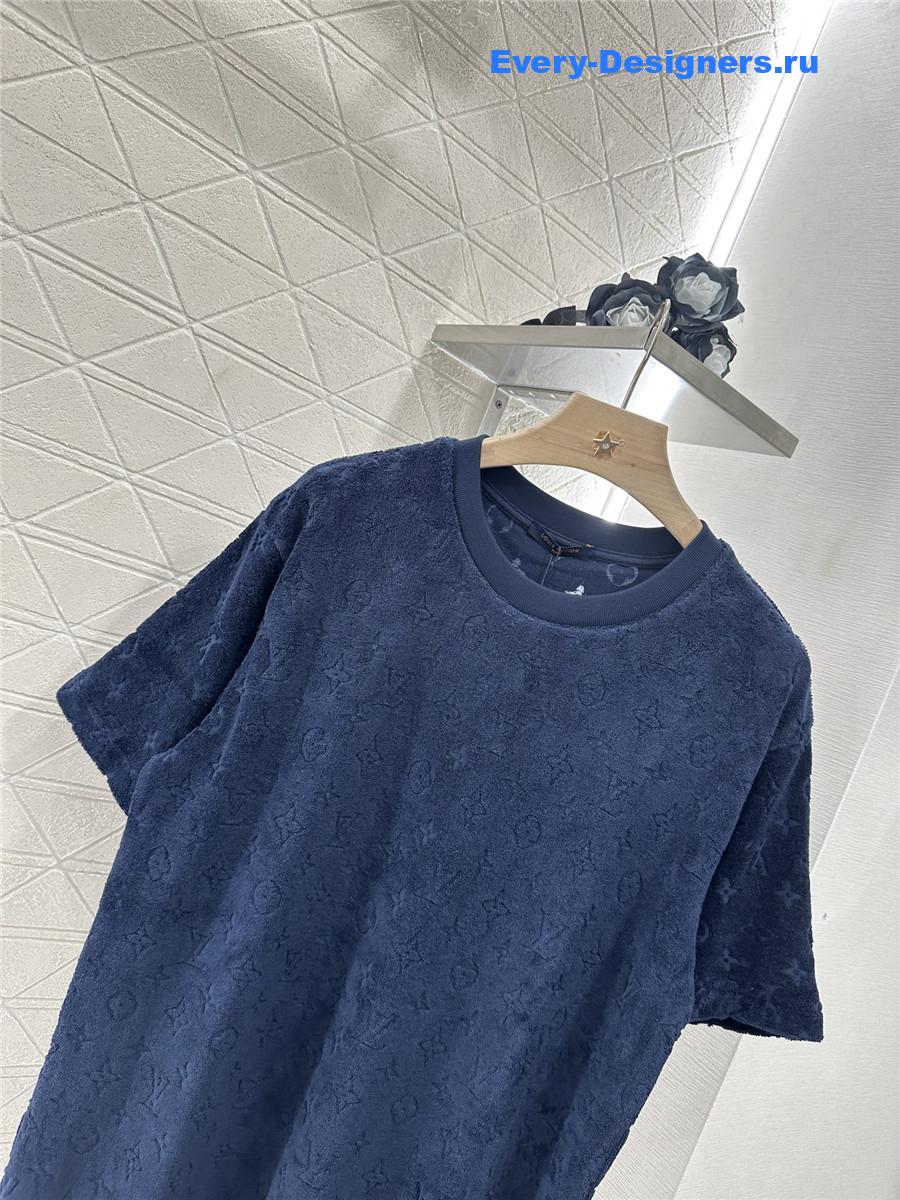 l0vis Vvtt0n dark blue jacquard tee
