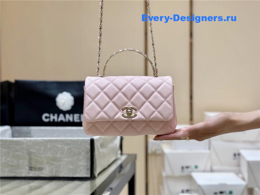 Ch**el light pink clutch with chain