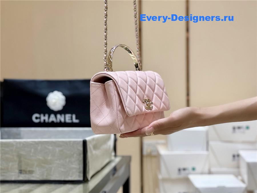 Ch**el light pink clutch with chain