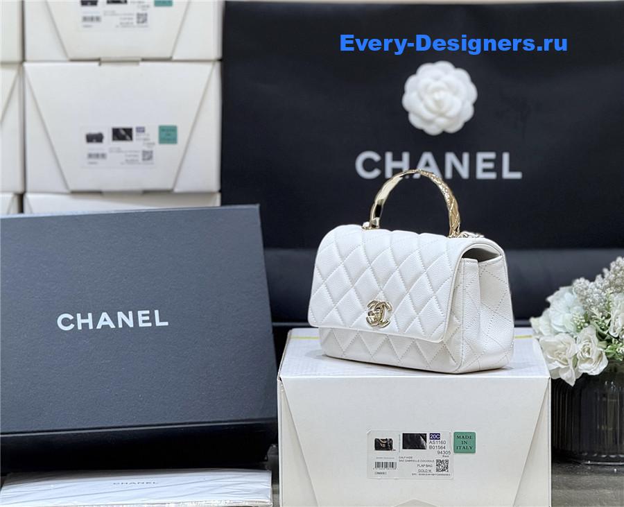 Ch**el white shiny clutch