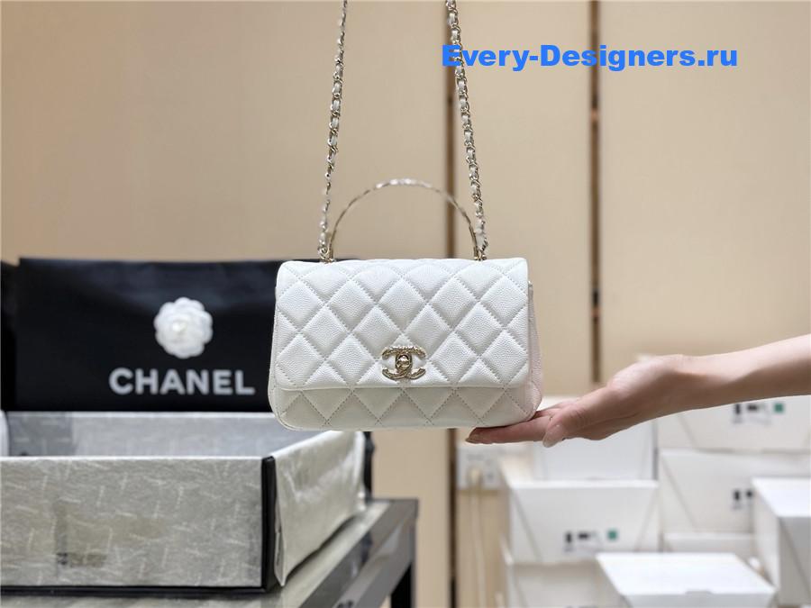 Ch**el white shiny clutch