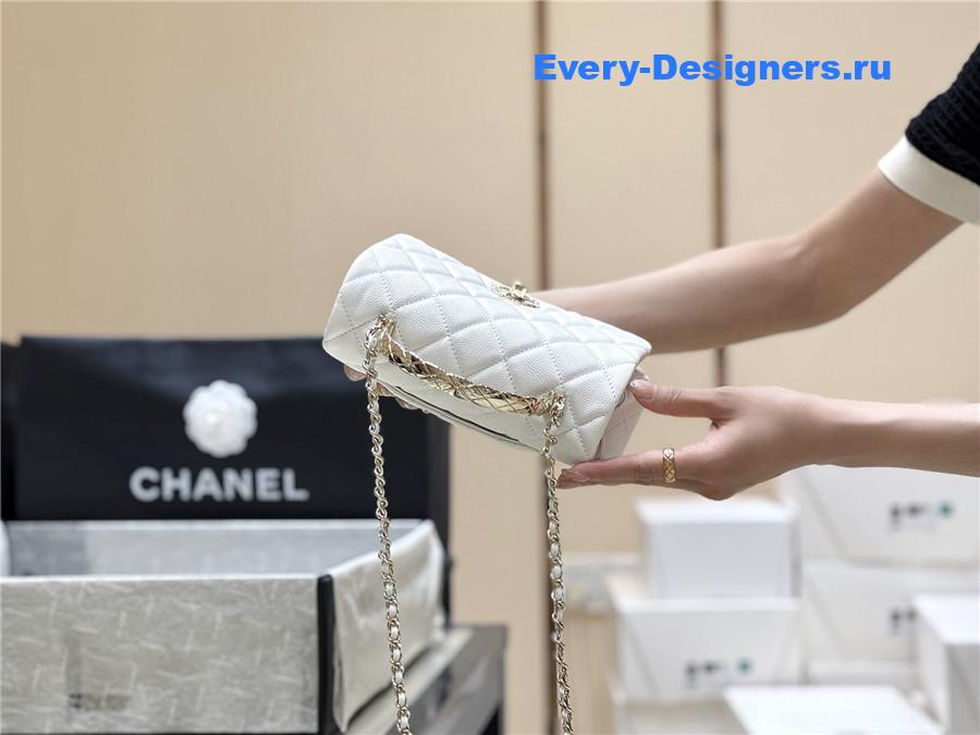 Ch**el white shiny clutch