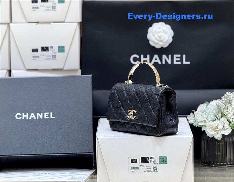 Ch**el black shiny clutch