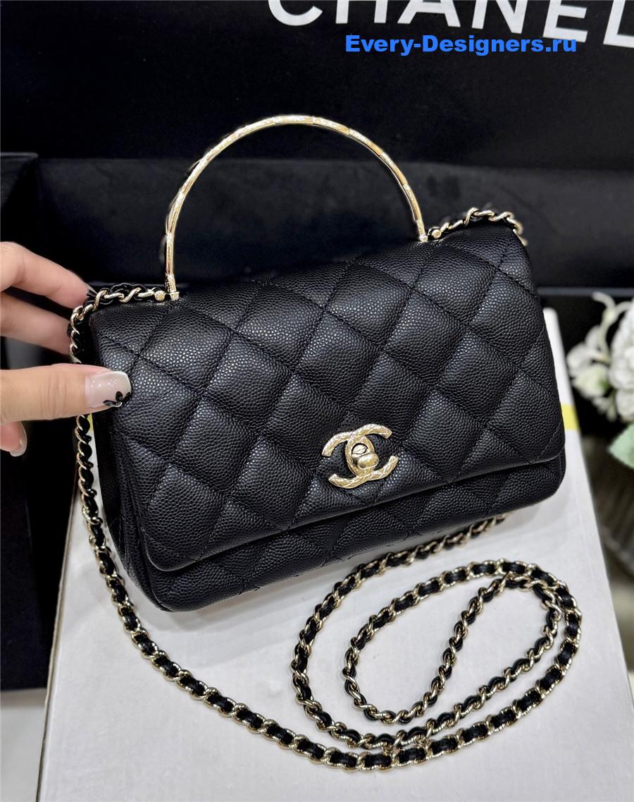 Ch**el black shiny clutch