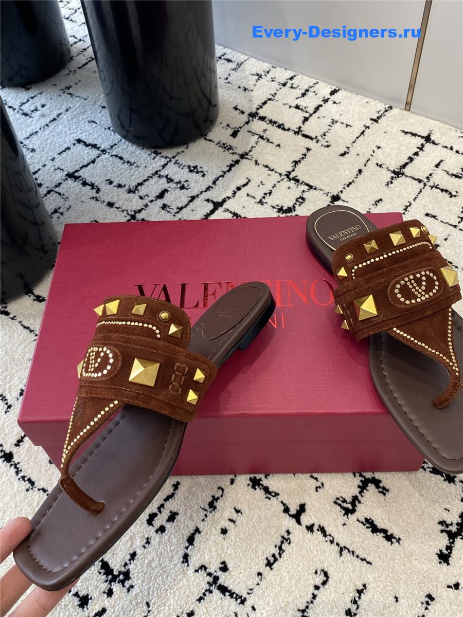 Va1e*ntin0 brown suede plaster caster sandals