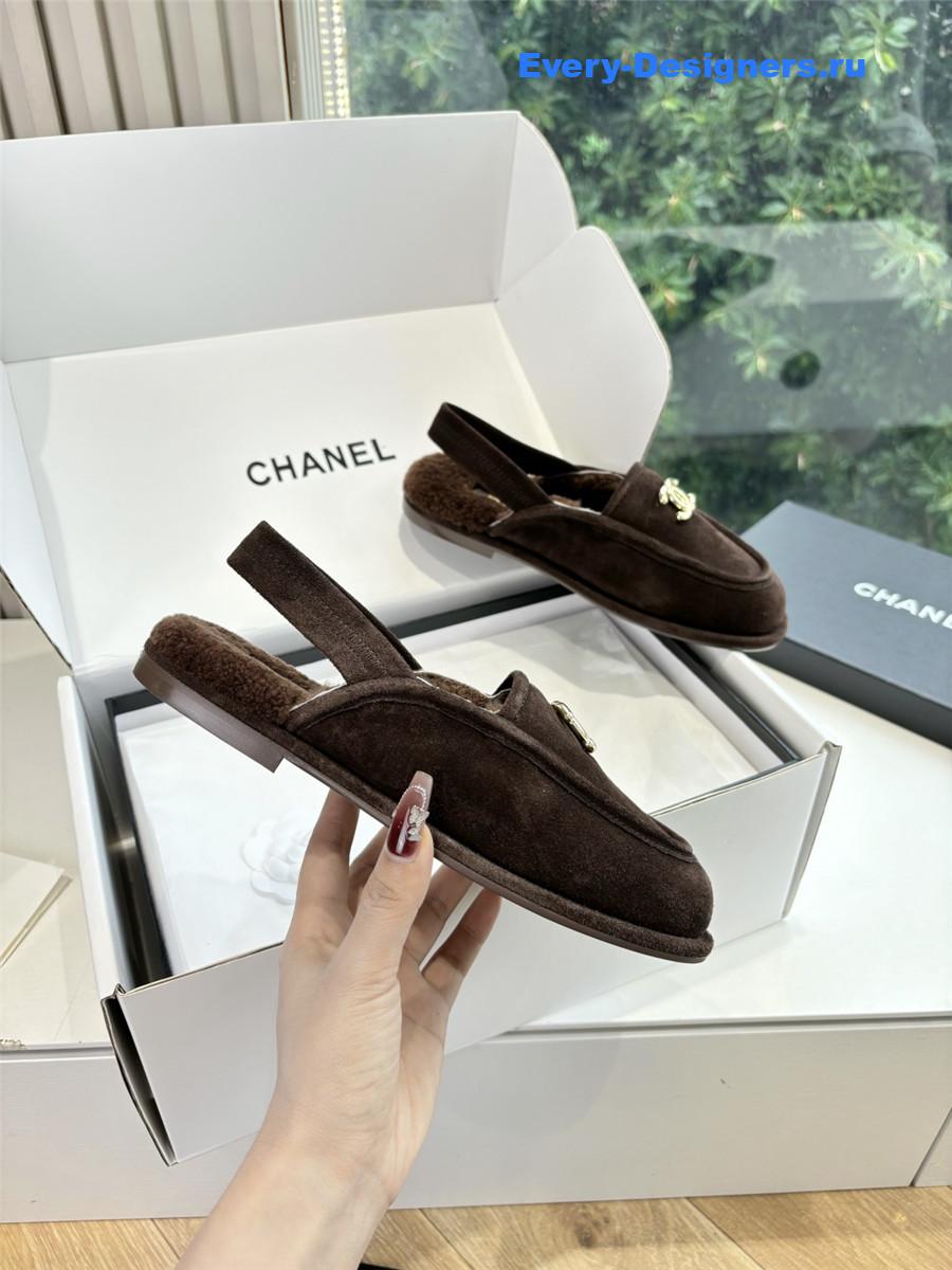 Ch**el wool mary jane sandals in brown