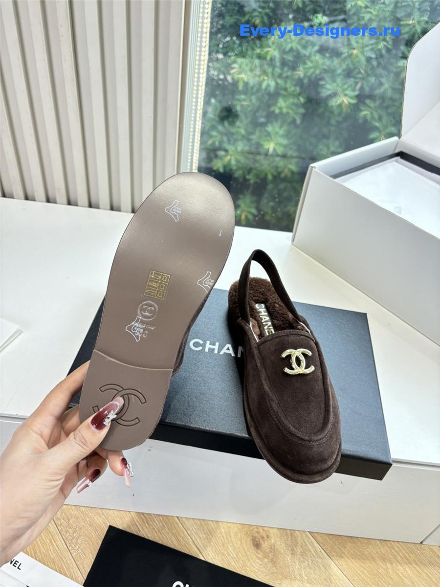 Ch**el wool mary jane sandals in brown