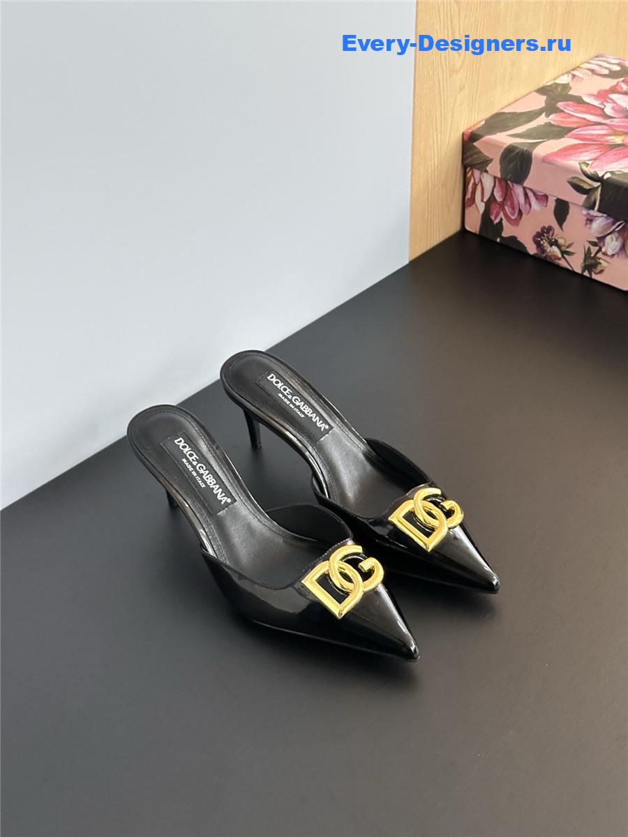 Dolce & Gabbana Black Patent Mules