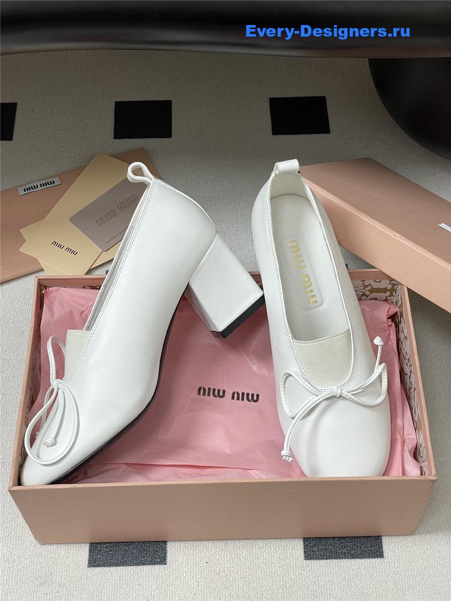 Miu Miu White Mary Jane Pumps