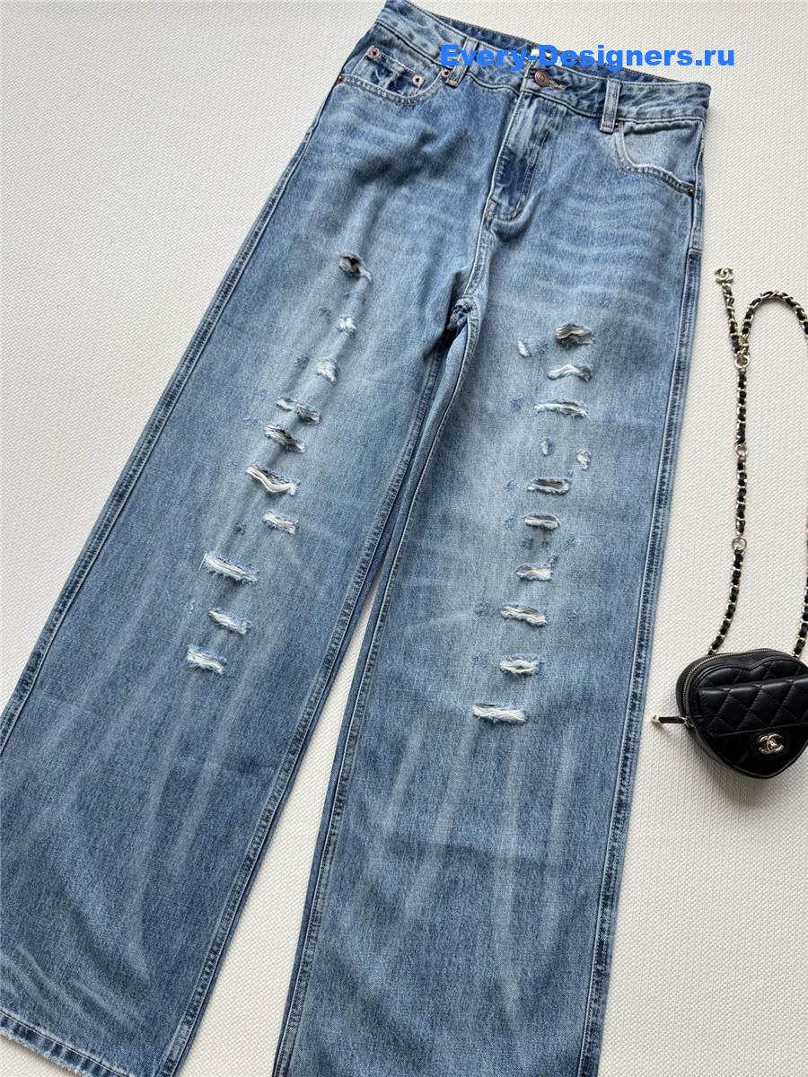 D10r light blue washed denim trousers