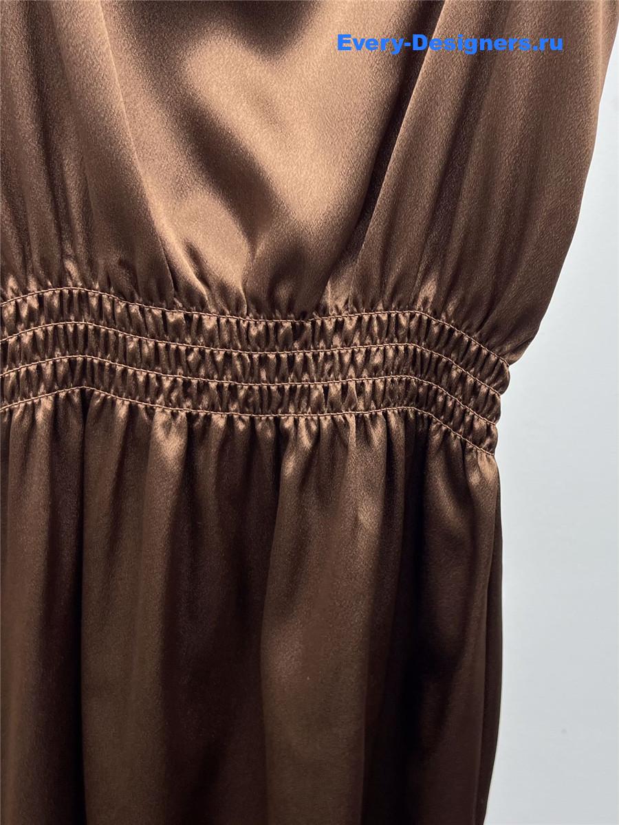 Miu Miu Cocoa Brown Satin Dress