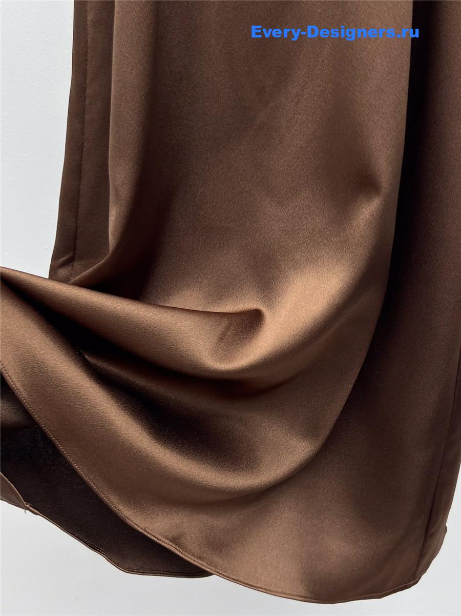 Miu Miu Cocoa Brown Satin Dress