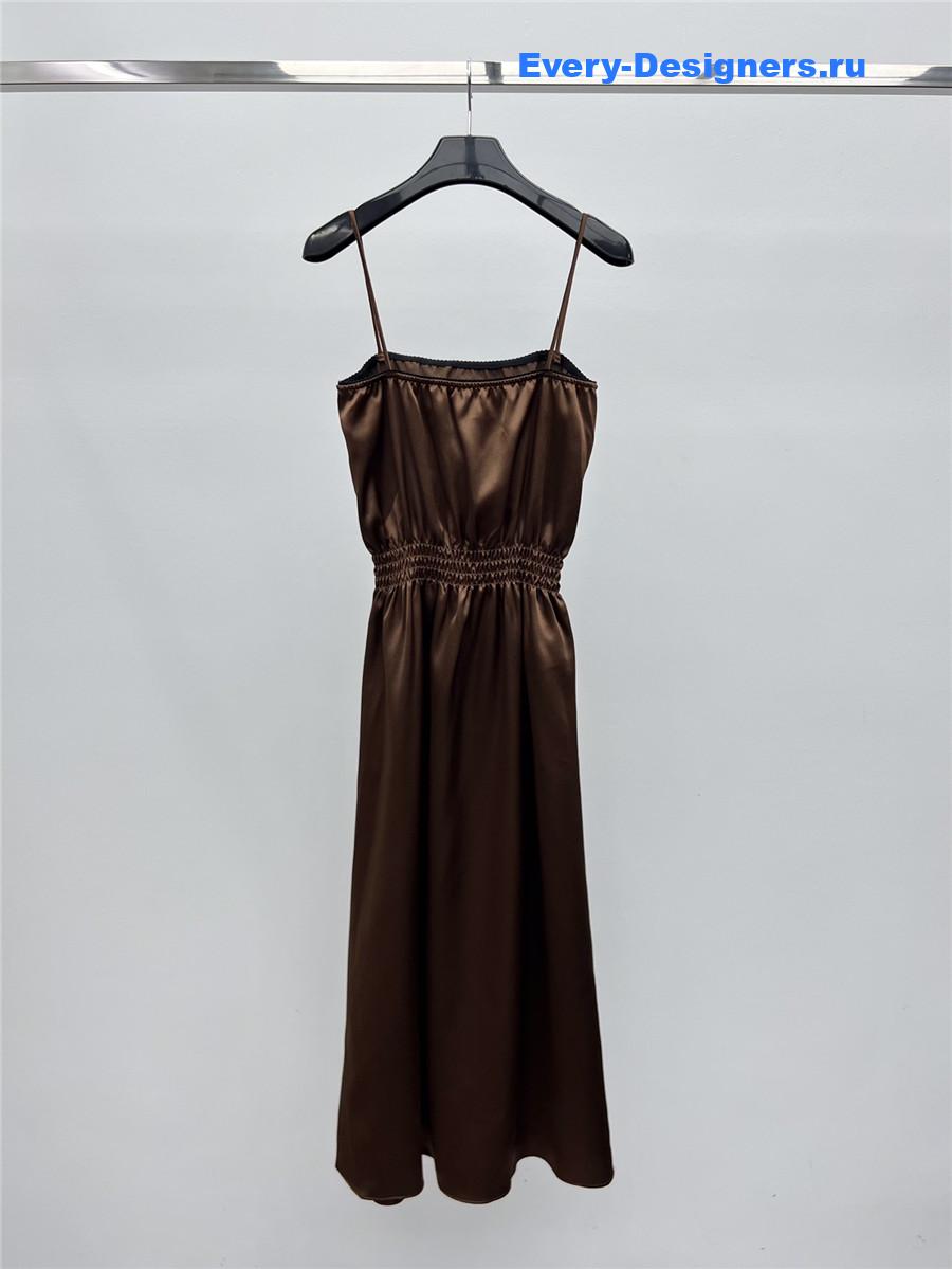 Miu Miu Cocoa Brown Satin Dress