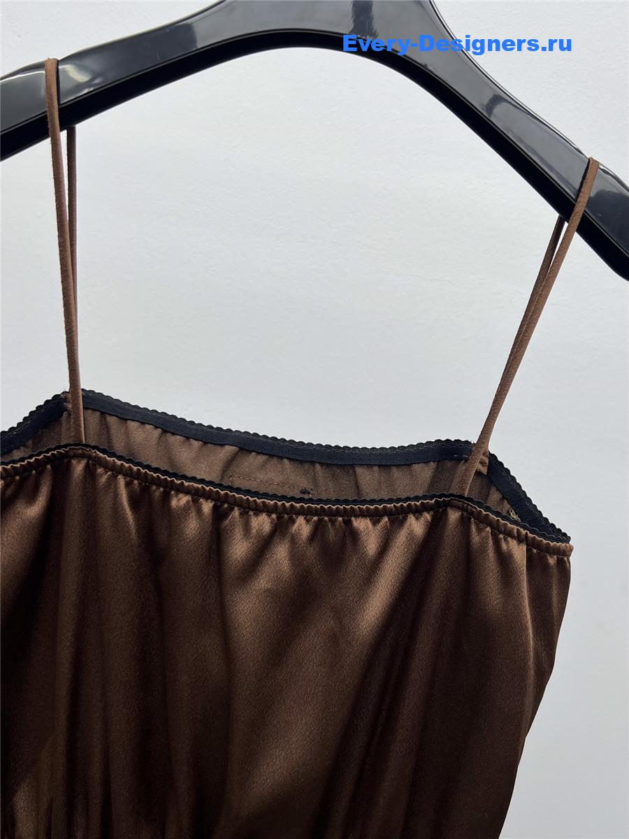 Miu Miu Cocoa Brown Satin Dress