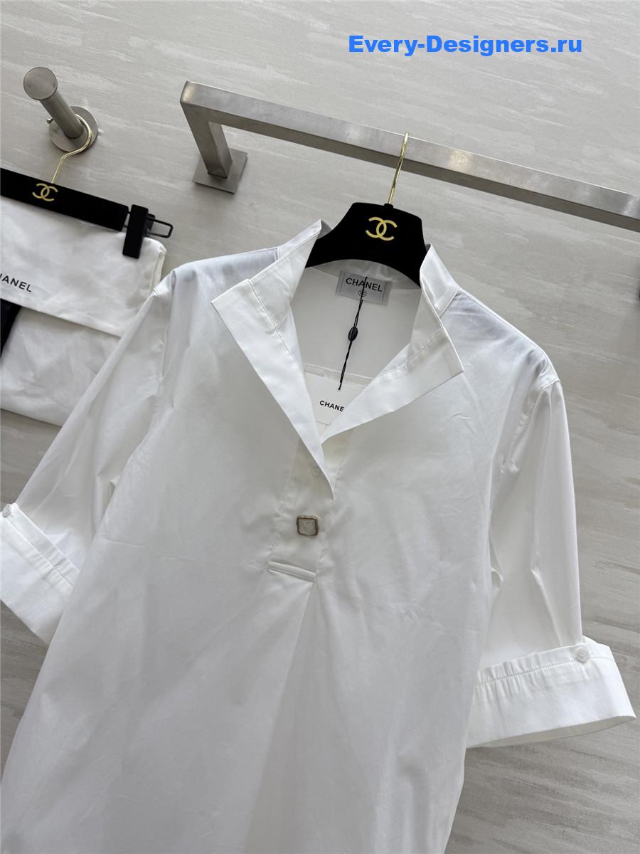 Ch**el white half collar shirt