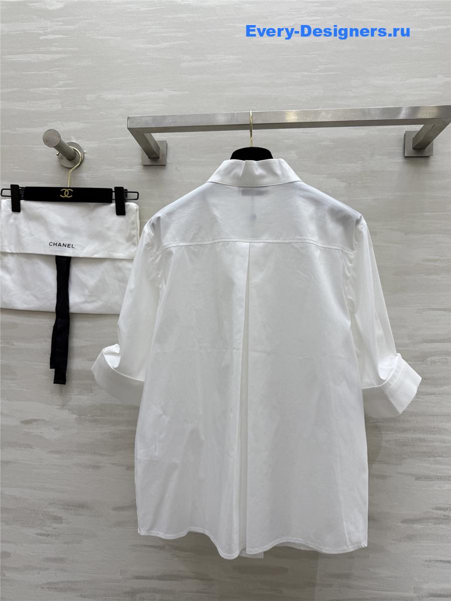 Ch**el white half collar shirt