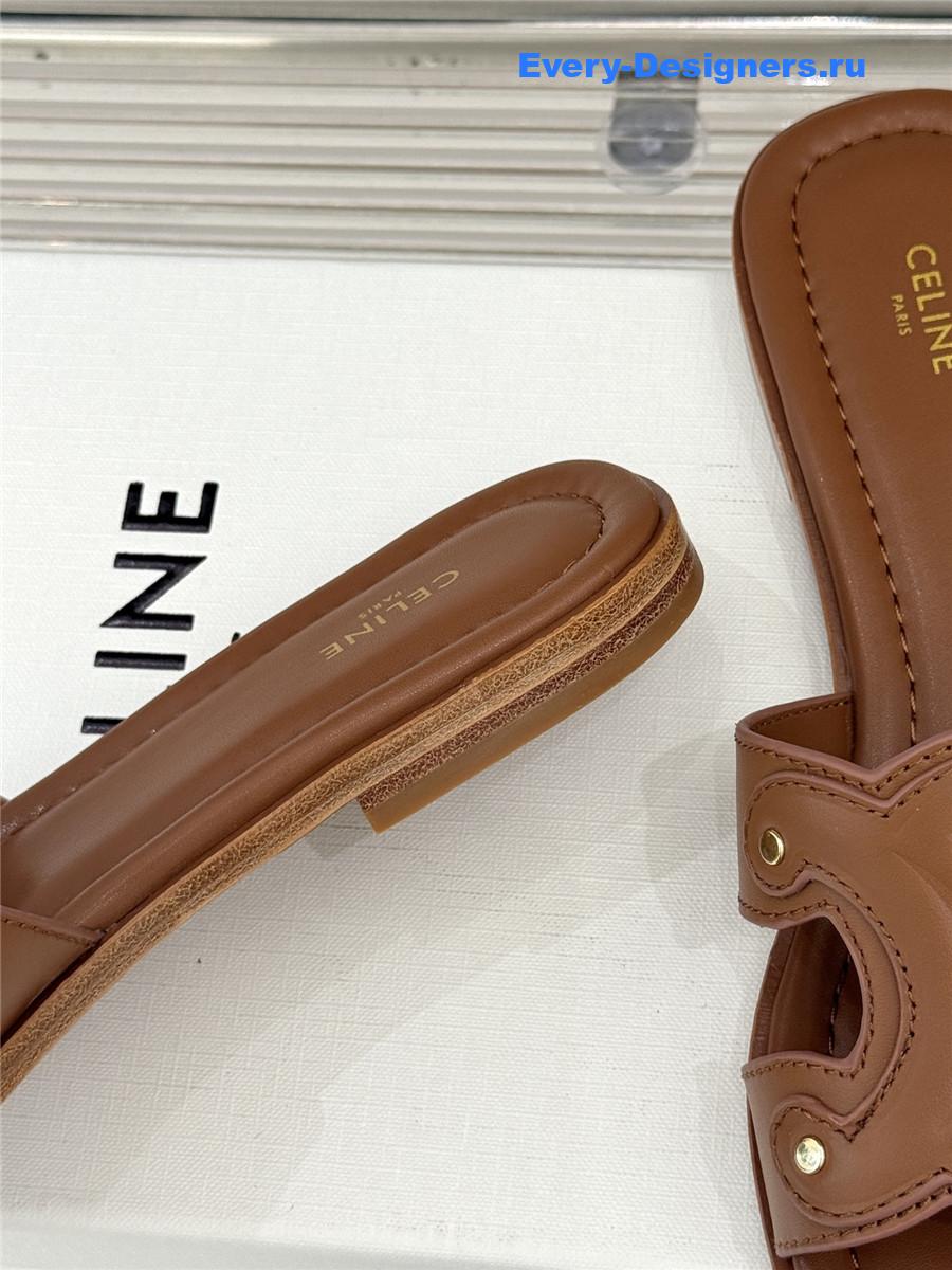 Ce1i*e triomphe leather mules in brown