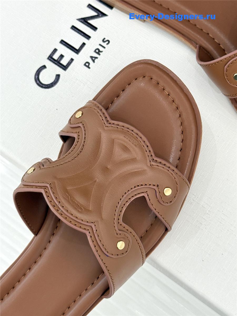 Ce1i*e triomphe leather mules in brown
