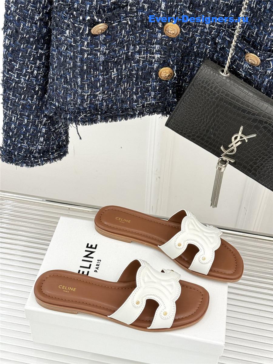 Ce1i*e triomphe leather mules in white