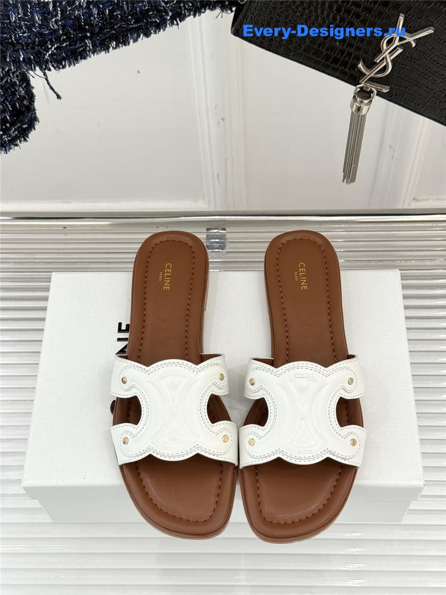 Ce1i*e triomphe leather mules in white