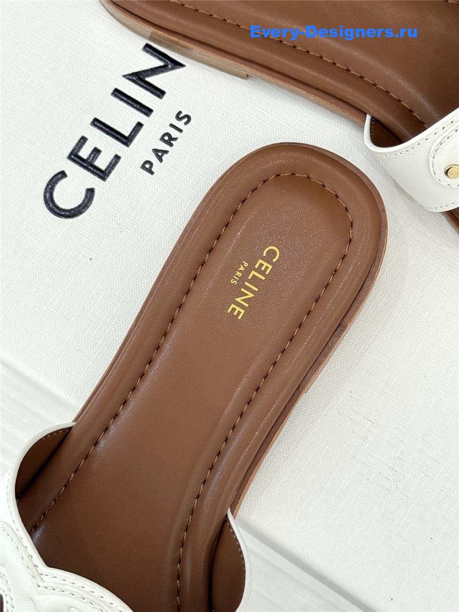 Ce1i*e triomphe leather mules in white