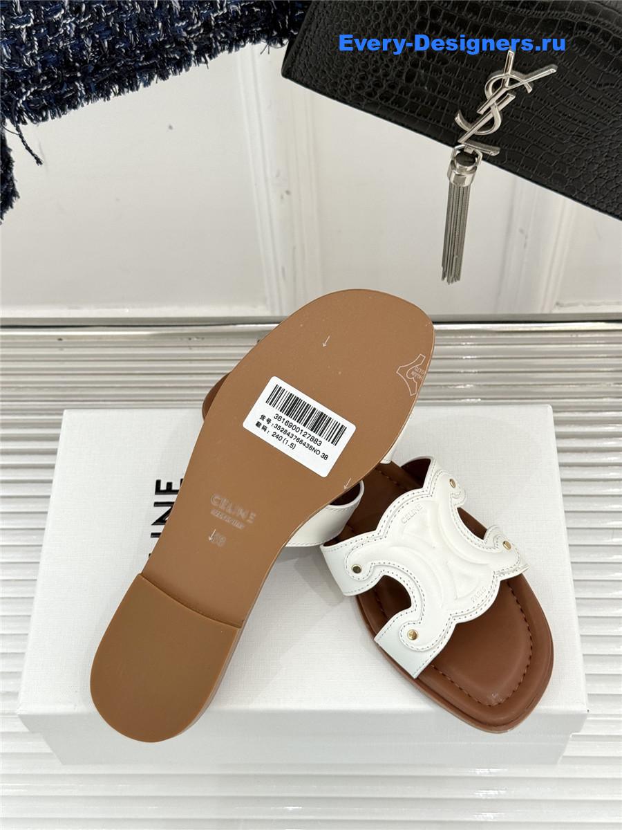 Ce1i*e triomphe leather mules in white