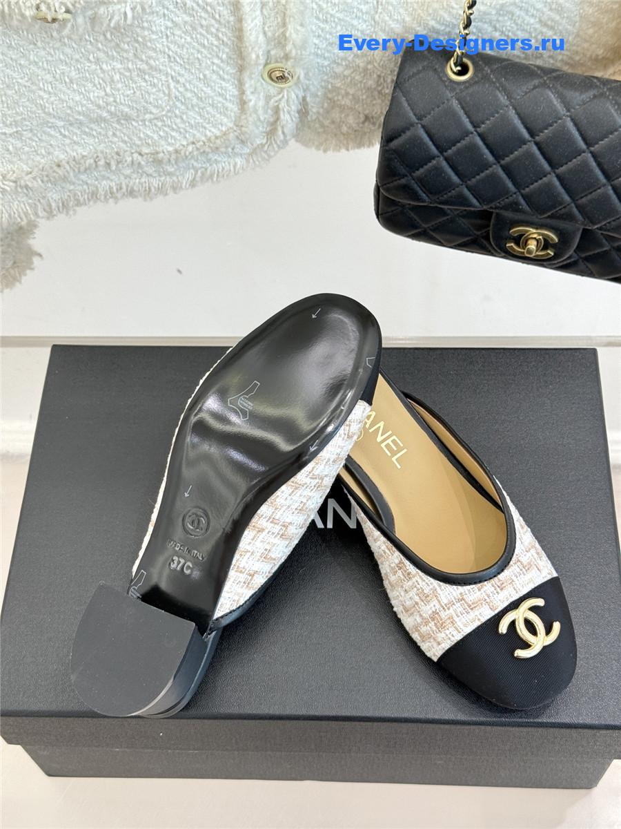 Ch**el white rhinestone slippers