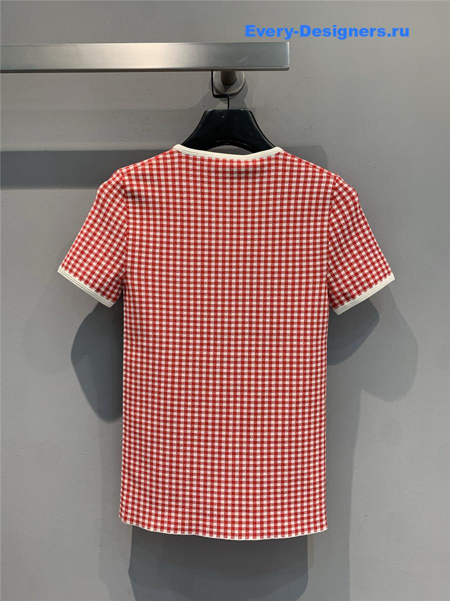 Miu Miu White/Red Viscose Top