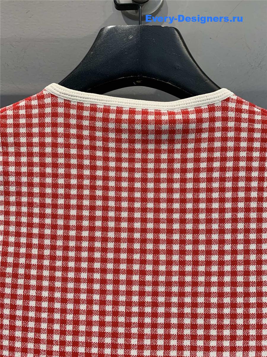 Miu Miu White/Red Viscose Top