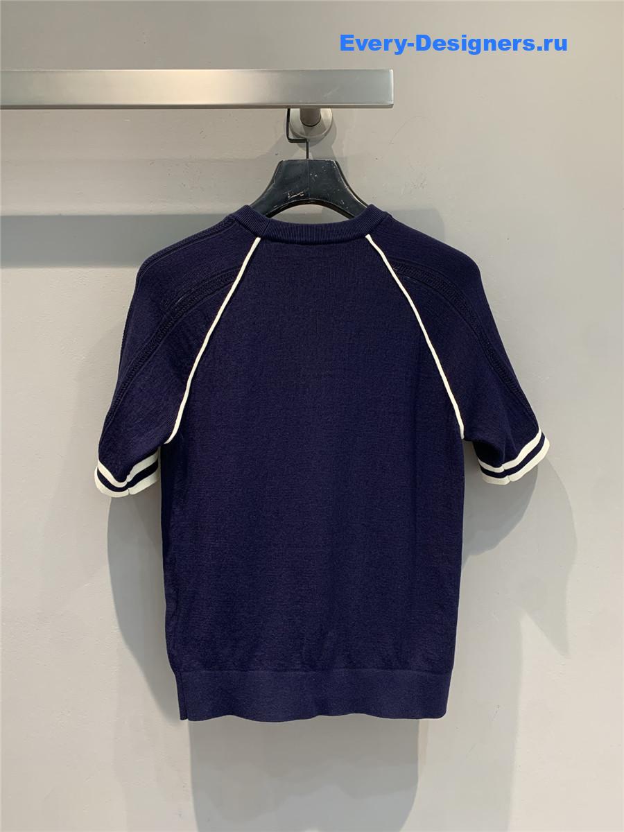 Miu Miu Navy Knit Top