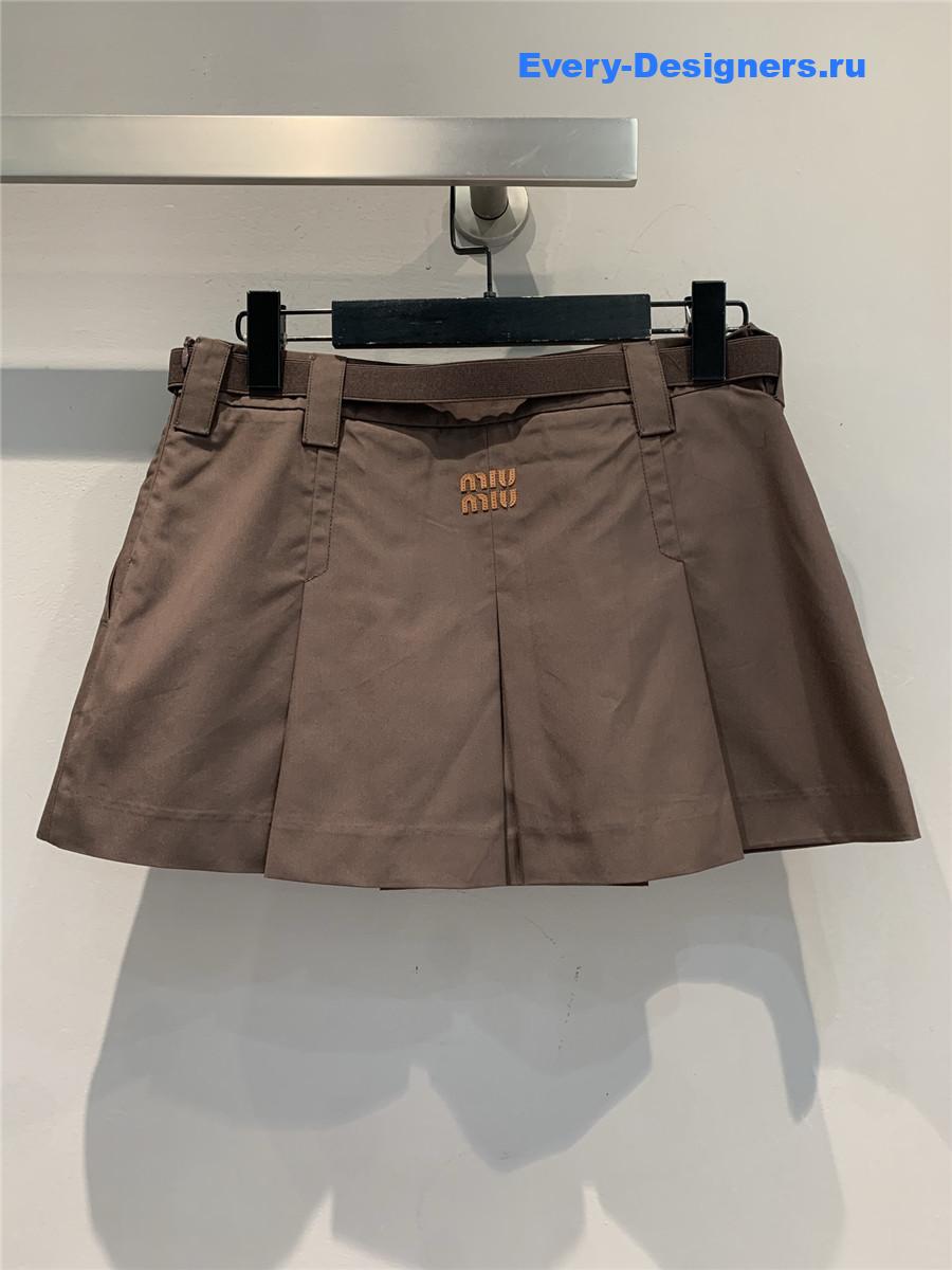 Miu Miu Cocoa Brown Miniskirt