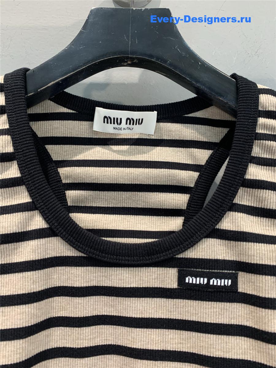 Miu Miu Striped Knitted Sports Vest