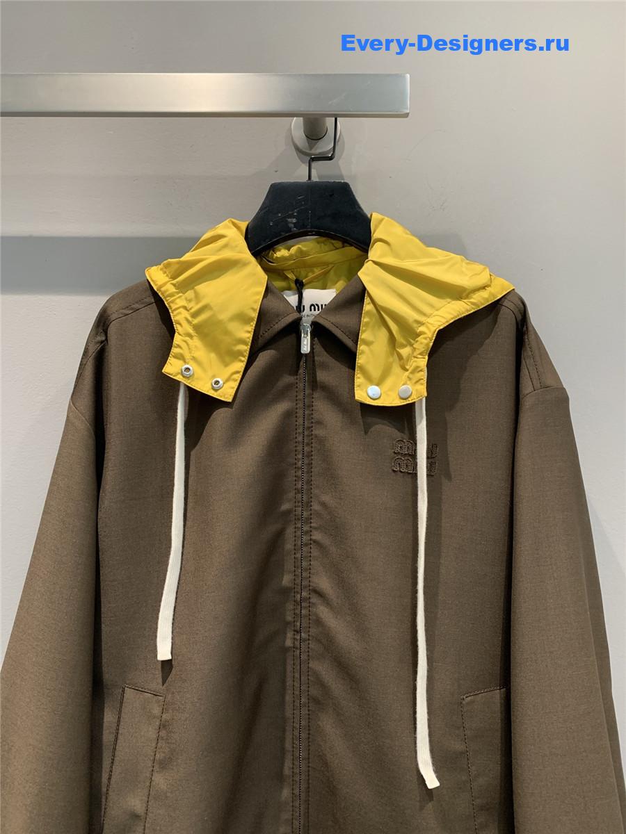 Miu Miu Peat Brown Blouson Jacket