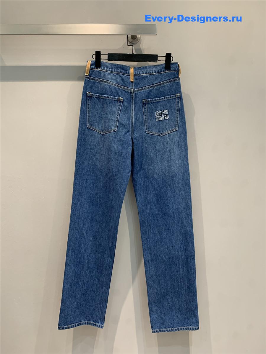 Miu Miu Blue Straight-Leg Jeans
