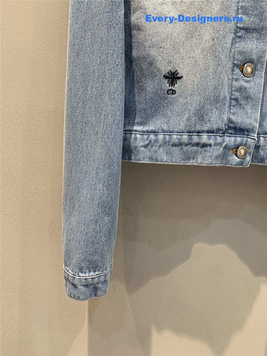 D10r light blue bee embroidered denim jacket
