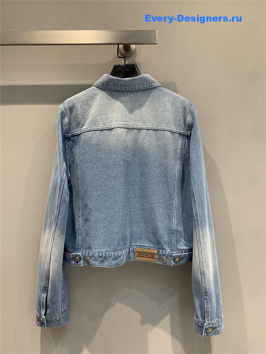 D10r light blue bee embroidered denim jacket