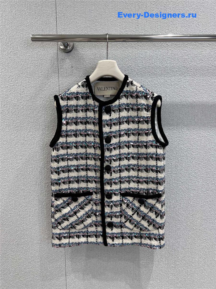 Va1e*ntin0 sequined tweed gilet
